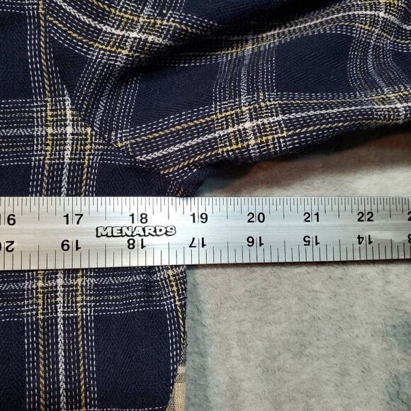 Kori America Flannel Womens Small Blue Tan Plaid Button Down Shirt Top - Picture 6 of 8